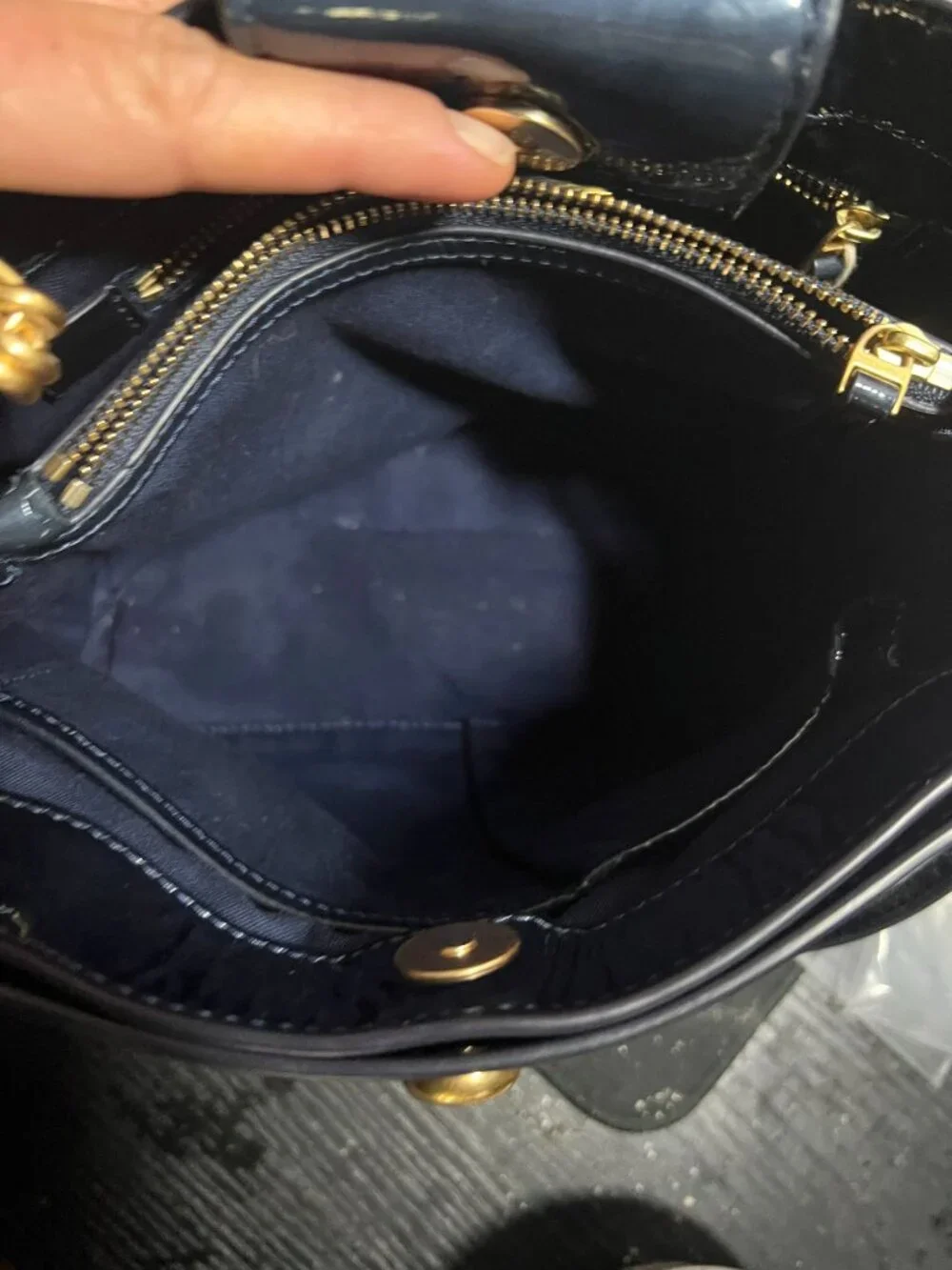 ***  AUTHENTIC TORY BURCH BLUE CRINKLE LEATHER PRICELLA HANDBAG  ✺✺